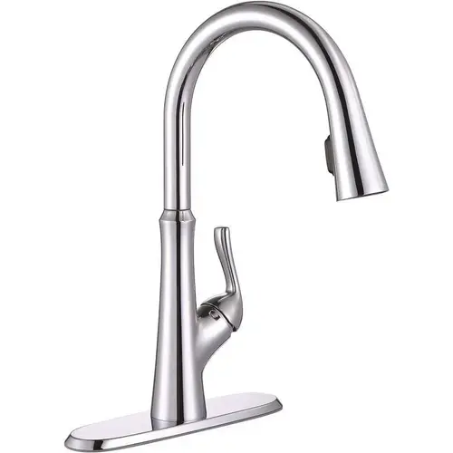 Creswell Single-Handle Pull-Down Sprayer Kitchen Faucet with Concealed Sprayer in Chrome Polished Chrome Creswell Single-Handle Pull-Down Sprayer Kitchen Faucet with Concealed Sprayer in Chrome Polished Chrome
