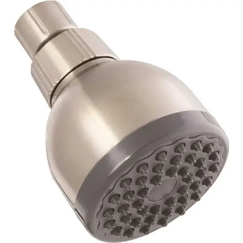1-Spray 2.8 in. Single Wall Mount Low Flow Fixed Shower Head in Brushed Nickel 1-Spray 2.8 in. Single Wall Mount Low Flow Fixed Shower Head in Brushed Nickel