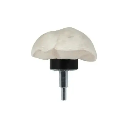 162-3P Mushroom Buff, 3 in Overall Dia, White 162-3P Mushroom Buff, 3 in Overall Dia, White