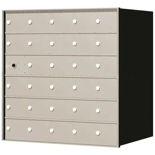 33.9" 1,400 series 29-Compartment Recess-Mount Horizontal Mailbox Anodized Aluminum 33.9" 1,400 series 29-Compartment Recess-Mount Horizontal Mailbox Anodized Aluminum