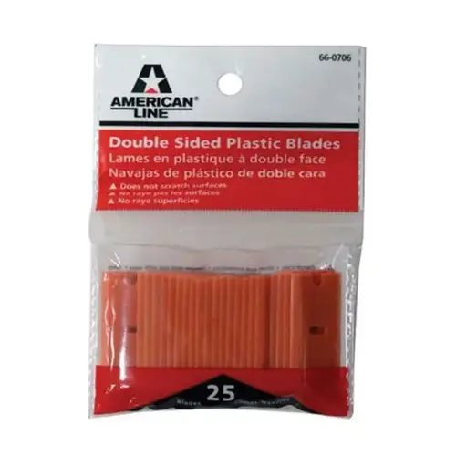 DOUBLE SIDED PLASTIC RAZOR BLADE - pack of 25 DOUBLE SIDED PLASTIC RAZOR BLADE - pack of 25