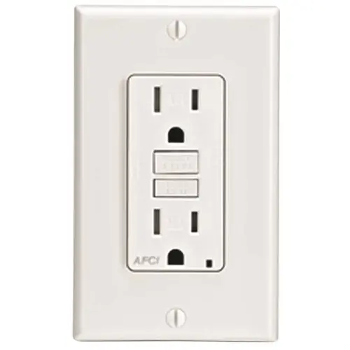 15 Amp Tamper Resistant Afci Duplex Outlet, White