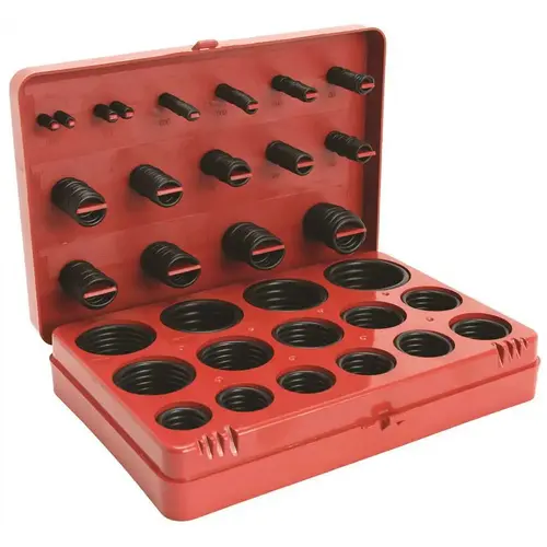 O-RING KIT, AS568 STANDARD O-RINGS, AND 29 SIZES Black