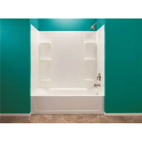Durawall 42 in. x 72 in. x 58 in. Easy Up Adhesive Bath Tub Surround in White Durawall 42 in. x 72 in. x 58 in. Easy Up Adhesive Bath Tub Surround in White