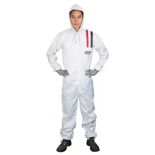 510060 5100 Series Anti-Static Plain Spray Overall, 2X-Large, White, Nylon 510060 5100 Series Anti-Static Plain Spray Overall, 2X-Large, White, Nylon