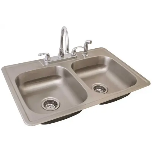 WATERFRONT TWO HANDLE KITCHEN FAUCET WITH SPRAY AND SINK KIT WATERFRONT TWO HANDLE KITCHEN FAUCET WITH SPRAY AND SINK KIT