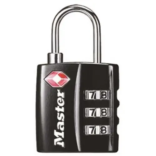 4680D 1-3/16 in. Set Your Own Combination TSA Accepted Luggage Lock 3/4 in. Shackle Black