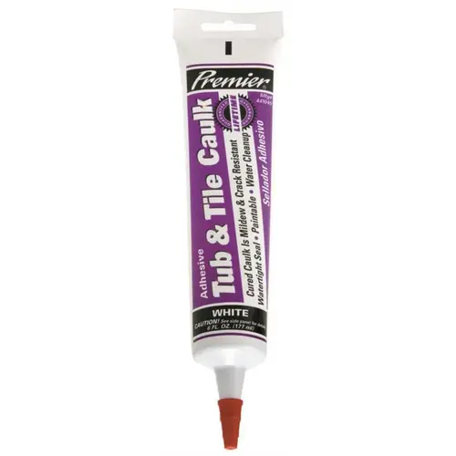 TUB AND TILE CAULK, 6.0 OZ. TUBE, WHITE