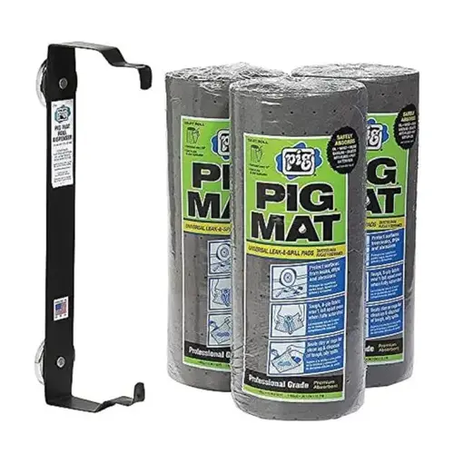 57703 Absorbent Mat Roll and Dispenser Kit, 50 ft x 15 in W Gray 57703 Absorbent Mat Roll and Dispenser Kit, 50 ft x 15 in W Gray
