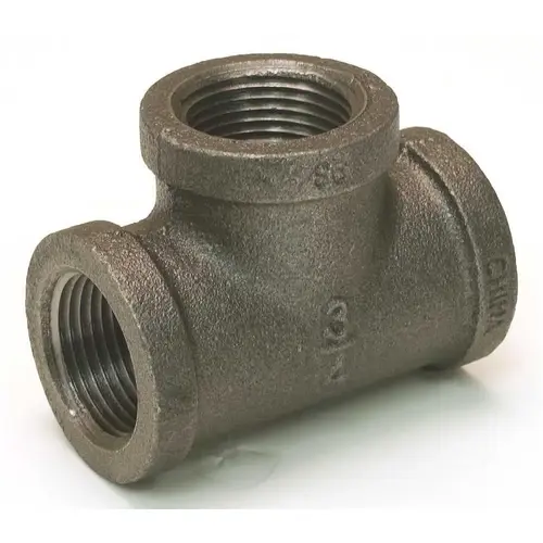 1/4 in. Black Malleable Tee