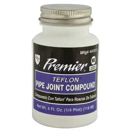 PREMIUM-GRADE TEFLON ALL-PURPOSE PIPE JOINT COMPOUND, 4 OZ. BOTTLE PREMIUM-GRADE TEFLON ALL-PURPOSE PIPE JOINT COMPOUND, 4 OZ. BOTTLE