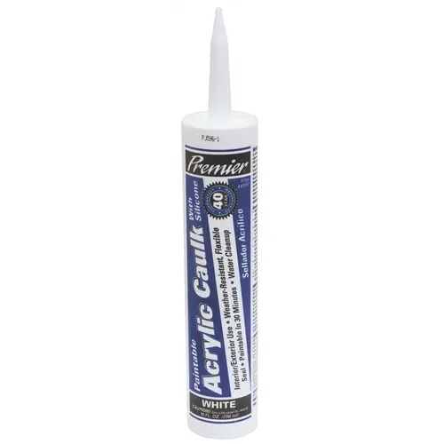 SILICONIZED ACRYLIC CAULK, 10.1 OZ., WHITE