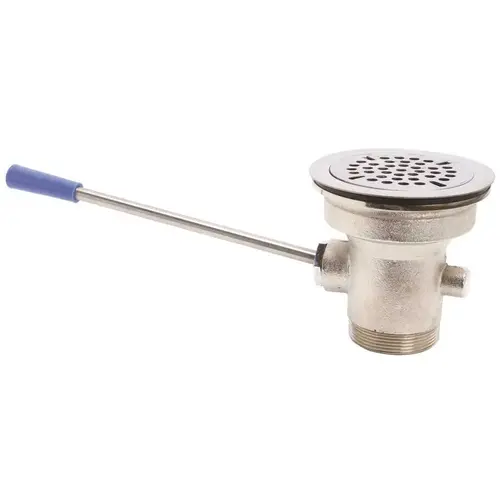 COMMERCIAL STRAINER LEVER WASTE 2 IN. DRAIN OUTLET Finish Stainless Steel