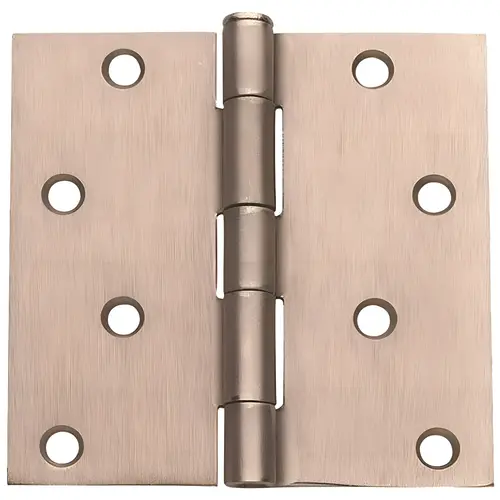 4 " x 4 " Satin Nickel Surface Mount Removable Pin Squared Residential Hinge - pack of 2 4 " x 4 " Satin Nickel Surface Mount Removable Pin Squared Residential Hinge - pack of 2