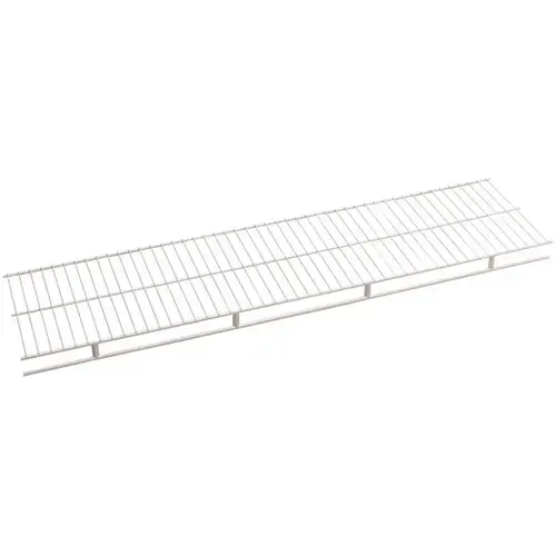 Shelf and Rod, 48 in OAW, 12 in OAD, 2 in OAH, Steel Shelving, Vinyl-Coated White Shelf and Rod, 48 in OAW, 12 in OAD, 2 in OAH, Steel Shelving, Vinyl-Coated White