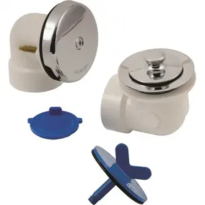 National Brand Alternative P7225B Schedule 40 Pvc Bathtub Drain Kit W/ Waste And Overflow And Chrome Stopper