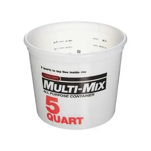 / Leaktite 1123068 5qt Clearvue Ringfree Pail w/ Wire Handle & Graduations NULL / Leaktite 1123068 5qt Clearvue Ringfree Pail w/ Wire Handle & Graduations NULL