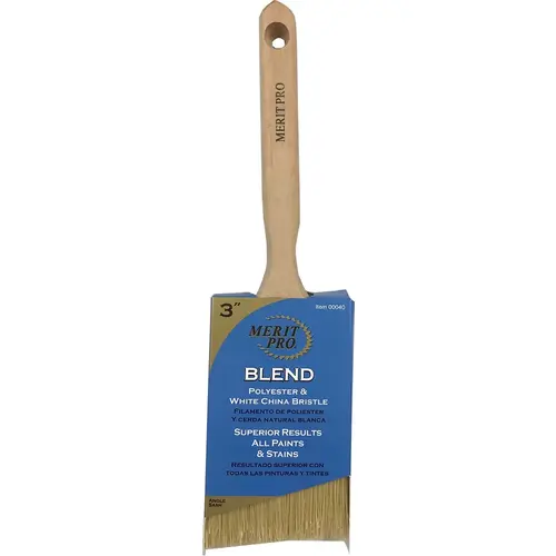00040 3" White China Bristle Polyester Angle Sash Brush - pack of 6 00040 3" White China Bristle Polyester Angle Sash Brush - pack of 6