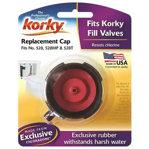Korky R528BP Replacement Cap Assembly for Fill Valve Black