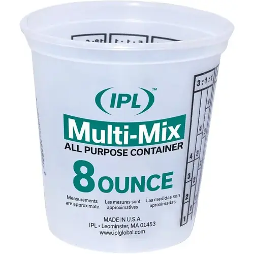 / Leaktite 1000873 8oz Clear Mix N Measure Container Plus Ratios / Leaktite 1000873 8oz Clear Mix N Measure Container Plus Ratios