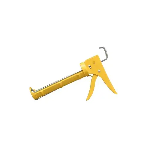 10oz Cradle Ratchet Drive Caulk Gun w/10:1 Thrust Ratio Yellow 10oz Cradle Ratchet Drive Caulk Gun w/10:1 Thrust Ratio Yellow