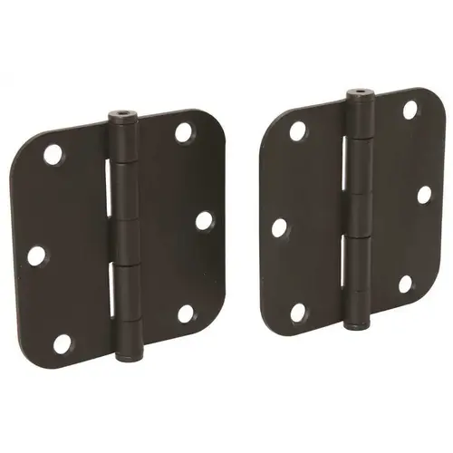 BUTT HINGES, 5/8 IN. RADIUS CORNER, 3-1/2 IN., OIL RUBBED BRONZE - Pair