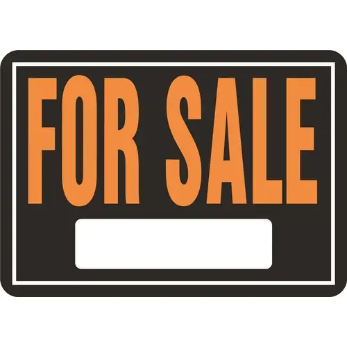 15 in. x 19 in. Plastic for Sale Sign black and orange 15 in. x 19 in. Plastic for Sale Sign black and orange