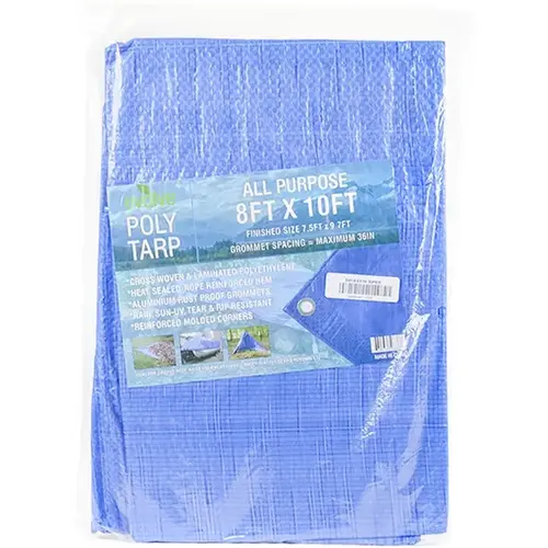 Evolve 8 ft X 10 ft 3.5Mil All Purpose Blue Poly Tarp Evolve 8 ft X 10 ft 3.5Mil All Purpose Blue Poly Tarp