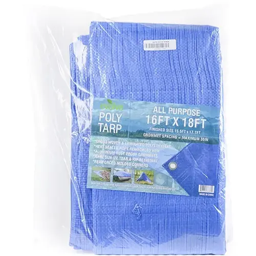 16 ft X 18 ft 3.5Mil All Purpose Blue Poly Tarp 16 ft X 18 ft 3.5Mil All Purpose Blue Poly Tarp