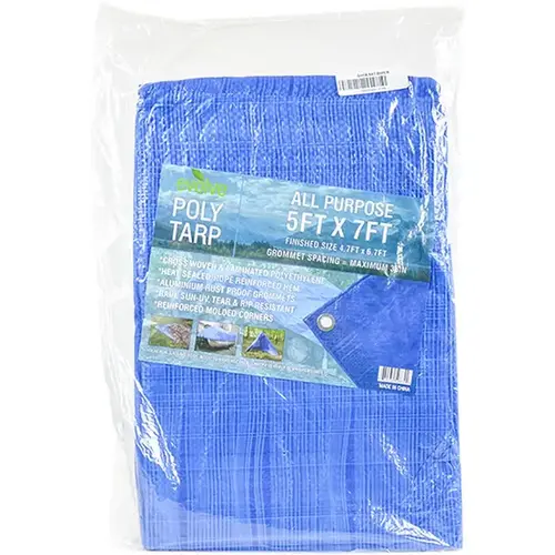 5 ft X 7 ft 3.5Mil All Purpose Blue Poly Tarp 5 ft X 7 ft 3.5Mil All Purpose Blue Poly Tarp
