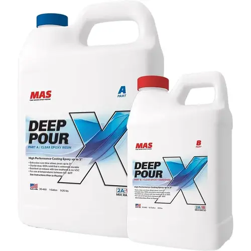 MAS Epoxies 1.5gal Kit Deep Pour X Epoxy Resin Clear MAS Epoxies 1.5gal Kit Deep Pour X Epoxy Resin Clear