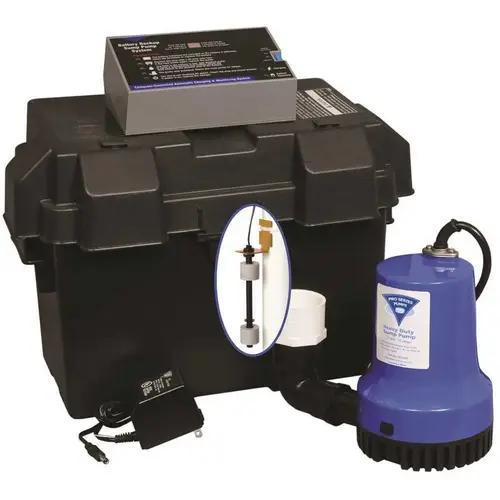 PHCC PRO SERIES (GLENTRONICS) 1730 BATTERY BACKUP SUMP PUMP SYSTEM, Blue PHCC PRO SERIES (GLENTRONICS) 1730 BATTERY BACKUP SUMP PUMP SYSTEM, Blue