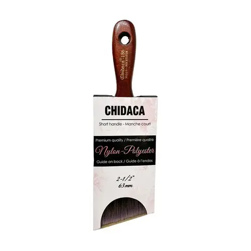 Chidaca 186 Series Paint Brush, 2-1/2 in W, Angular Brush, Nylon/Polyester Bristle, Short Handle Chidaca 186 Series Paint Brush, 2-1/2 in W, Angular Brush, Nylon/Polyester Bristle, Short Handle