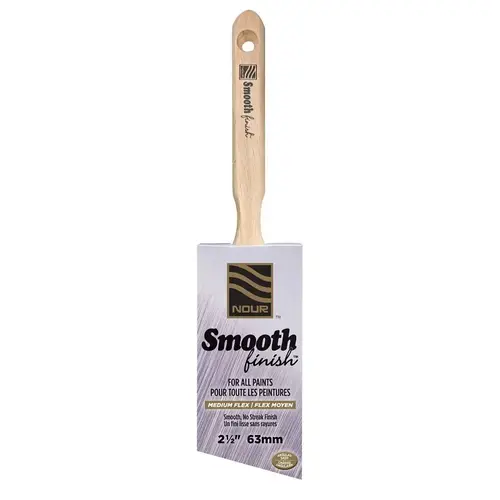Nour Paint Brush, 2-1/2 in W, Angular Brush, Synthetic Bristle, Sash Handle Nour Paint Brush, 2-1/2 in W, Angular Brush, Synthetic Bristle, Sash Handle