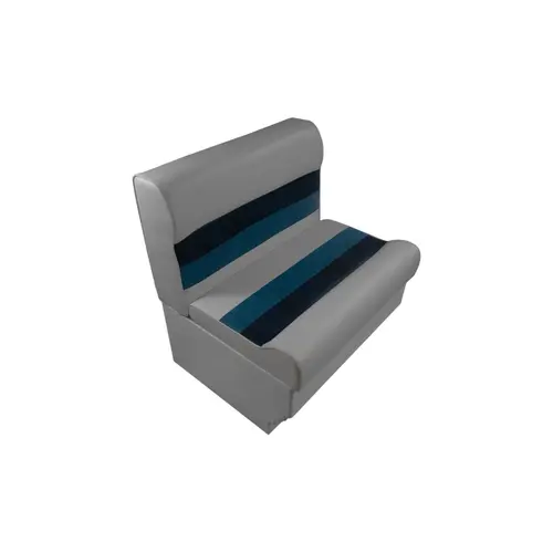 Premium Series Pontoon Bench Seat Cushion Set with Base, 28" Cushion Width, Plastic Frame and Base, Foam Padding, Gray, Navy And Blue Finish Premium Series Pontoon Bench Seat Cushion Set with Base, 28" Cushion Width, Plastic Frame and Base, Foam Padding, Gray, Navy And Blue Finish