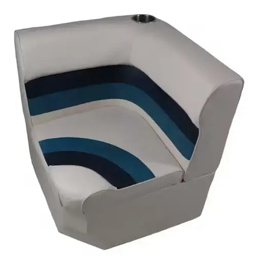Premium Series Pontoon Radius Corner Cushion Set with Base, Plastic Frame Material, 25-1/4" Cushion Width, White, Navy And Blue Finish Premium Series Pontoon Radius Corner Cushion Set with Base, Plastic Frame Material, 25-1/4" Cushion Width, White, Navy And Blue Finish