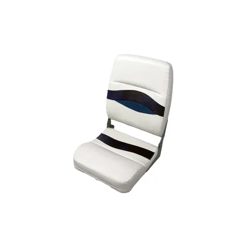 Elite Series Pontoon Fold Down Boat Seat, 21-3/4" Cushion Height, Plastic Frame Material, White, Navy and Blue Finish Elite Series Pontoon Fold Down Boat Seat, 21-3/4" Cushion Height, Plastic Frame Material, White, Navy and Blue Finish