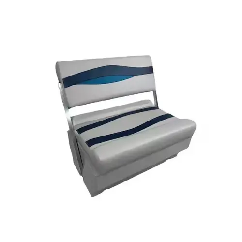 Elite Series Pontoon Flip Flop Seat Cushion Set with Base, Plastic material, 23" in Depth, Surface Mount, Gray, Navy and Blue finish Elite Series Pontoon Flip Flop Seat Cushion Set with Base, Plastic material, 23" in Depth, Surface Mount, Gray, Navy and Blue finish