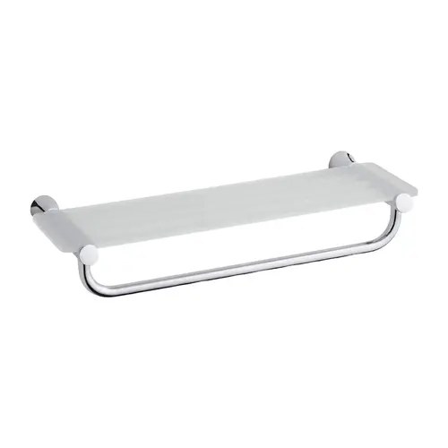 Toobi Hotelier Bathroom Towel Holder with Shelf, Metal Material, 20-3/4" Towel Bar Length, Polished Chrome Finish Toobi Hotelier Bathroom Towel Holder with Shelf, Metal Material, 20-3/4" Towel Bar Length, Polished Chrome Finish