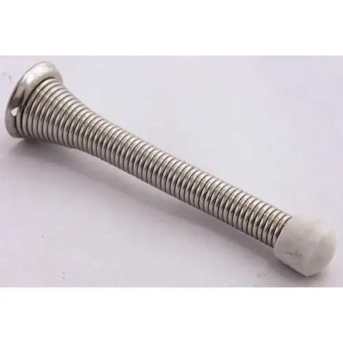 HEAVY DUTY SPRING DOORSTOP CHROME 3 3/4 INCH Satin Chrome