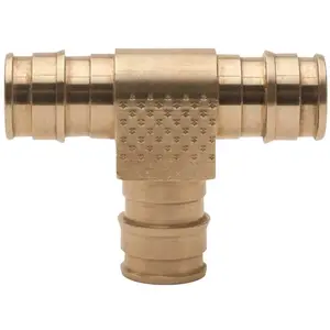 TRIBAL MFG. F306E664 BRASS TEE, 3/4 IN. X 3/4 IN. X 1/2 IN., PEX-A, LEAD FREE