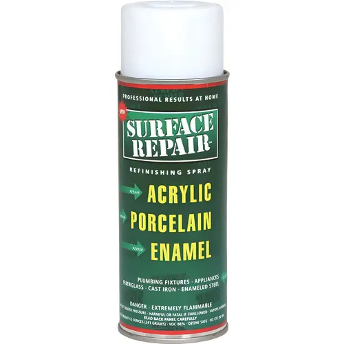 SURFACE REPAIR REFINISHING SPRAY- APPLIANCE 12 OZ., WHITE SURFACE REPAIR REFINISHING SPRAY- APPLIANCE 12 OZ., WHITE
