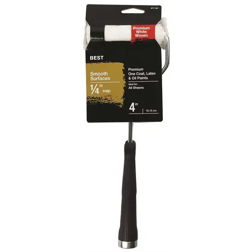 4 in. x 1/4 in. Shed Resistant White Woven Mini Paint Roller with Frame