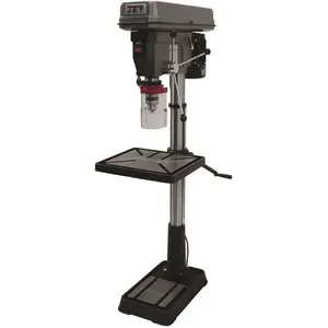 Jet 354170 1.5 HP 20 in. Floor Standing Drill Press with Worklight, 12-Speed, 115/230-Volt, JDP-20MF White Gray