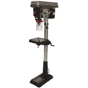 Jet 354400 3/4 HP 15 in. Floor Standing Drill Press with Worklight, 16-Speed, 115-Volt, J-2500 White Gray