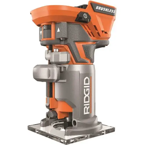 18-Volt Cordless Brushless 1/4 in. Compact Router with Fixed Base and Tool Free Depth Adjustment Orange 18-Volt Cordless Brushless 1/4 in. Compact Router with Fixed Base and Tool Free Depth Adjustment Orange