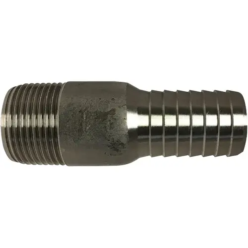 Midland Industries Adapter, 1-1/4 in, Hose Barbed, 1-1/4 in, MIP, 150 psi Pressure, Stainless Steel Midland Industries Adapter, 1-1/4 in, Hose Barbed, 1-1/4 in, MIP, 150 psi Pressure, Stainless Steel