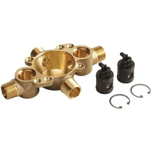 Rite-Temp Pressure-Balancing Valve Body and Cartridge Kits with Service Stops