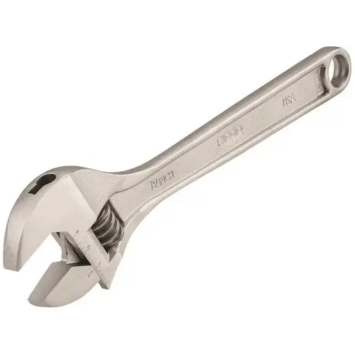 12 in. Adjustable Wrench Nickel