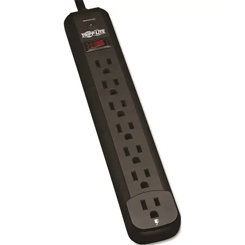 Protect It 12 ft. Cord with 7-Outlet Strip Black